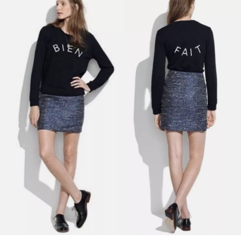 Madewell Courtyard Metallic Tweed Mini Skirt 10